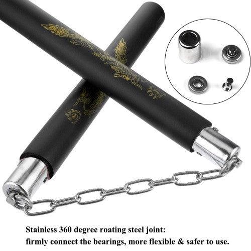 2PC Safe Foam Rubber Nunchucks, 12-inch Martial Arts Training Nunchakus with Steel Chain for Kids, Adults, Beginner Practice - Toytexx 2PC Safe Foam Rubber Nunchucks, 12-inch Martial Arts Training Nunchakus with Steel Chain for Kids, Adults, Beginner Practice - Toytexx